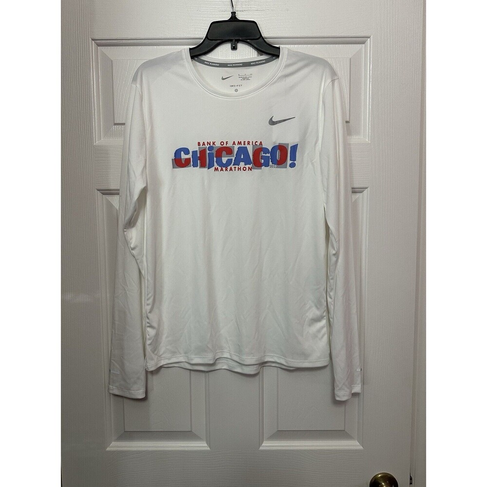 Nike BOA Chicago Marathon 2023 Miler LS Running Shirt FD2699-100 Men’s Size S